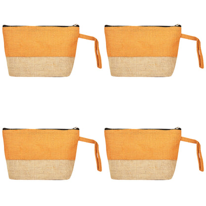 Premium Premium  Unisex Jute Cosmetic Pouches Pack of 4 for Women Wholesale Supply