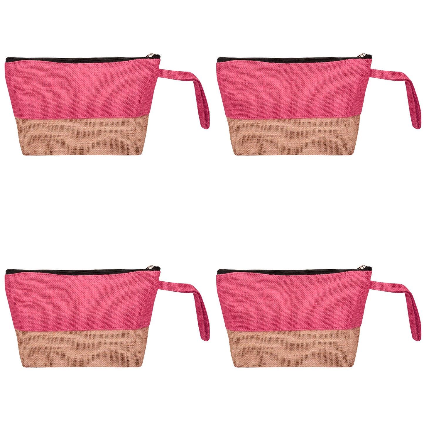 Premium Premium  Unisex Jute Cosmetic Pouches Pack of 4 for Women Wholesale Supply