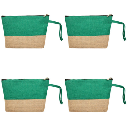 Premium Premium  Unisex Jute Cosmetic Pouches Pack of 4 for Women Wholesale Supply