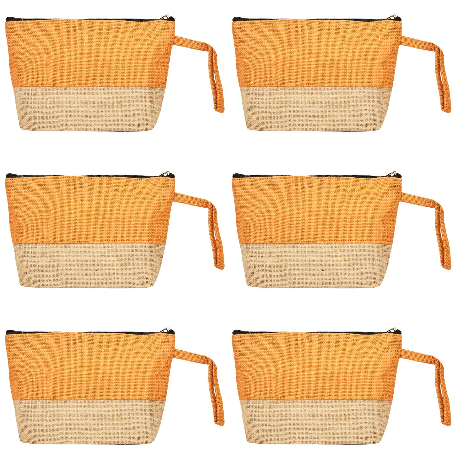Eco Friendly Multipurpose  Unisex Jute Cosmetic Pouches Pack of 6 for Women Wholesale Supply
