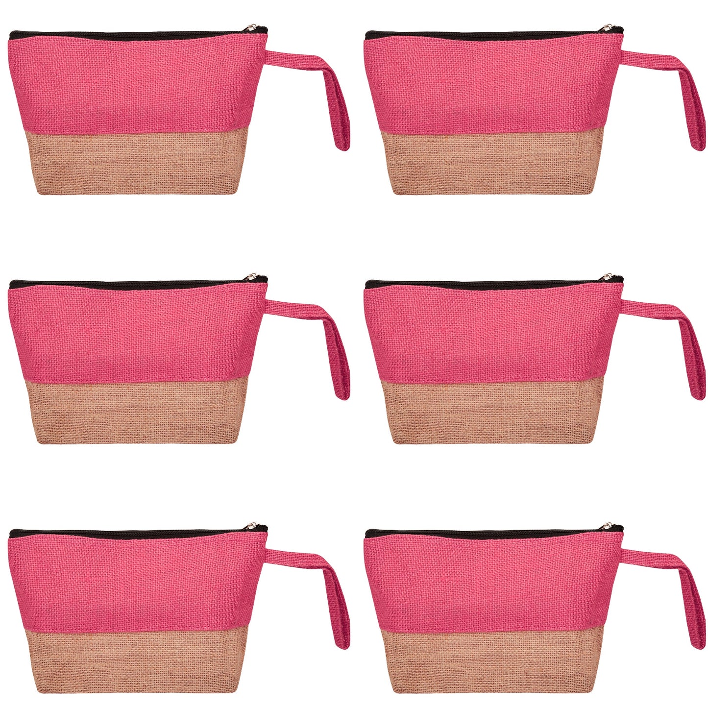 Eco Friendly Multipurpose  Unisex Jute Cosmetic Pouches Pack of 6 for Women Wholesale Supply