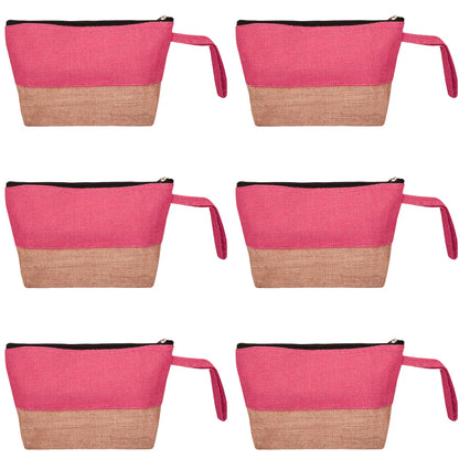 Eco Friendly Multipurpose  Unisex Jute Cosmetic Pouches Pack of 6 for Women Wholesale Supply