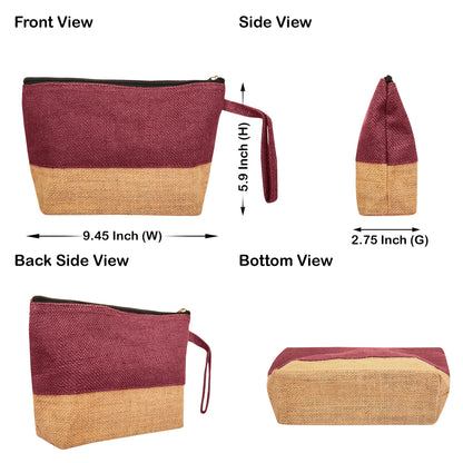 Premium Premium  Unisex Jute Cosmetic Pouches Pack of 4 for Women Wholesale Supply