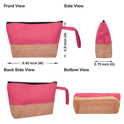 Premium Premium  Unisex Jute Cosmetic Pouches Pack of 4 for Women Wholesale Supply