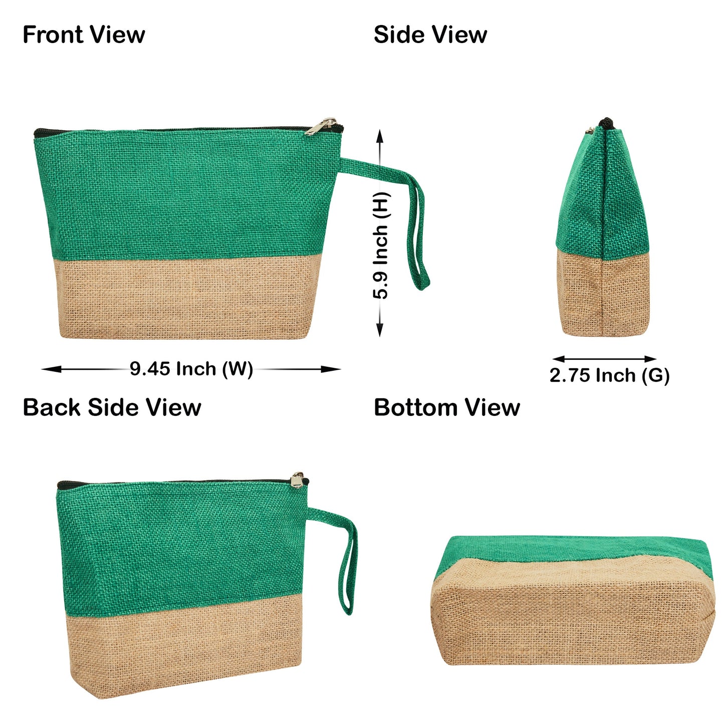 Premium Premium  Unisex Jute Cosmetic Pouches Pack of 4 for Women Wholesale Supply