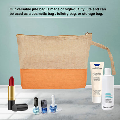 Multipurpose Eco  Jute Cosmetic Zipper Pouches Set of 6 for Women Wholesale Supply