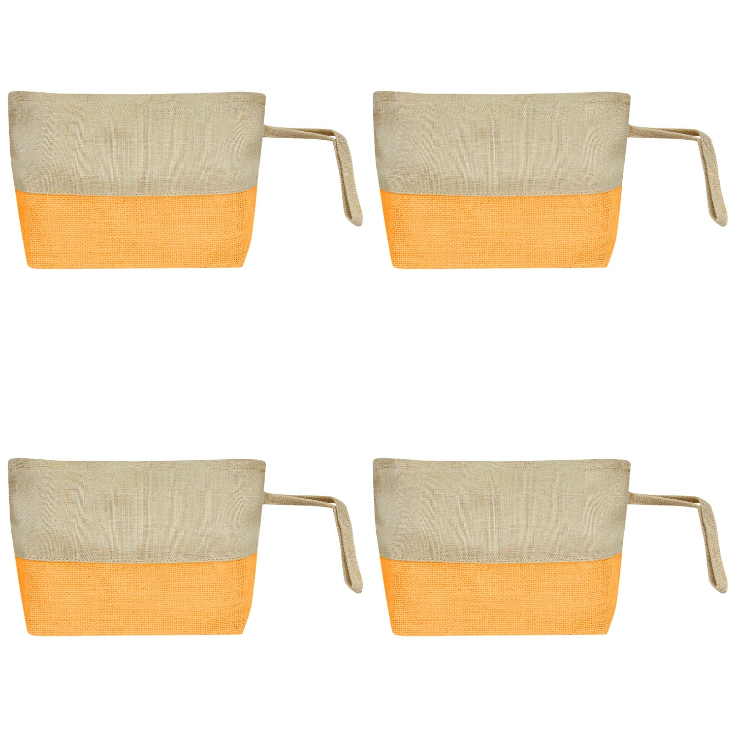 Juco Zipper Pouches – Durable Makeup, Toiletry & Travel Organizers for Everyday Use & DIY Crafts (Packs of 4)