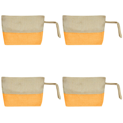 Juco Zipper Pouches – Durable Makeup, Toiletry & Travel Organizers for Everyday Use & DIY Crafts (Packs of 4)