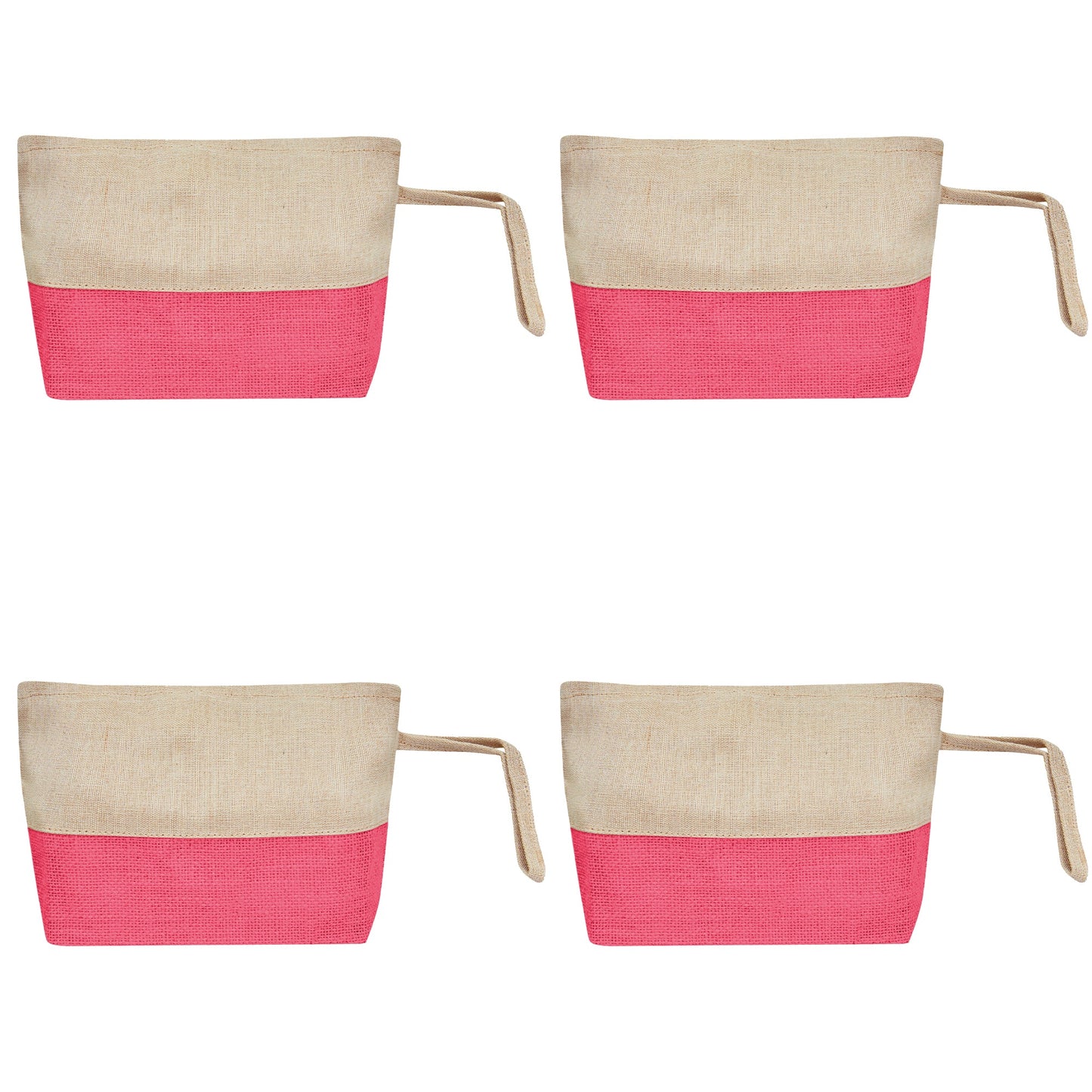 Juco Zipper Pouches – Durable Makeup, Toiletry & Travel Organizers for Everyday Use & DIY Crafts (Packs of 4)