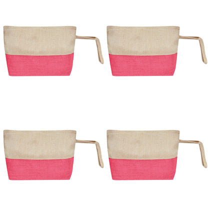 Juco Zipper Pouches – Durable Makeup, Toiletry & Travel Organizers for Everyday Use & DIY Crafts (Packs of 4)