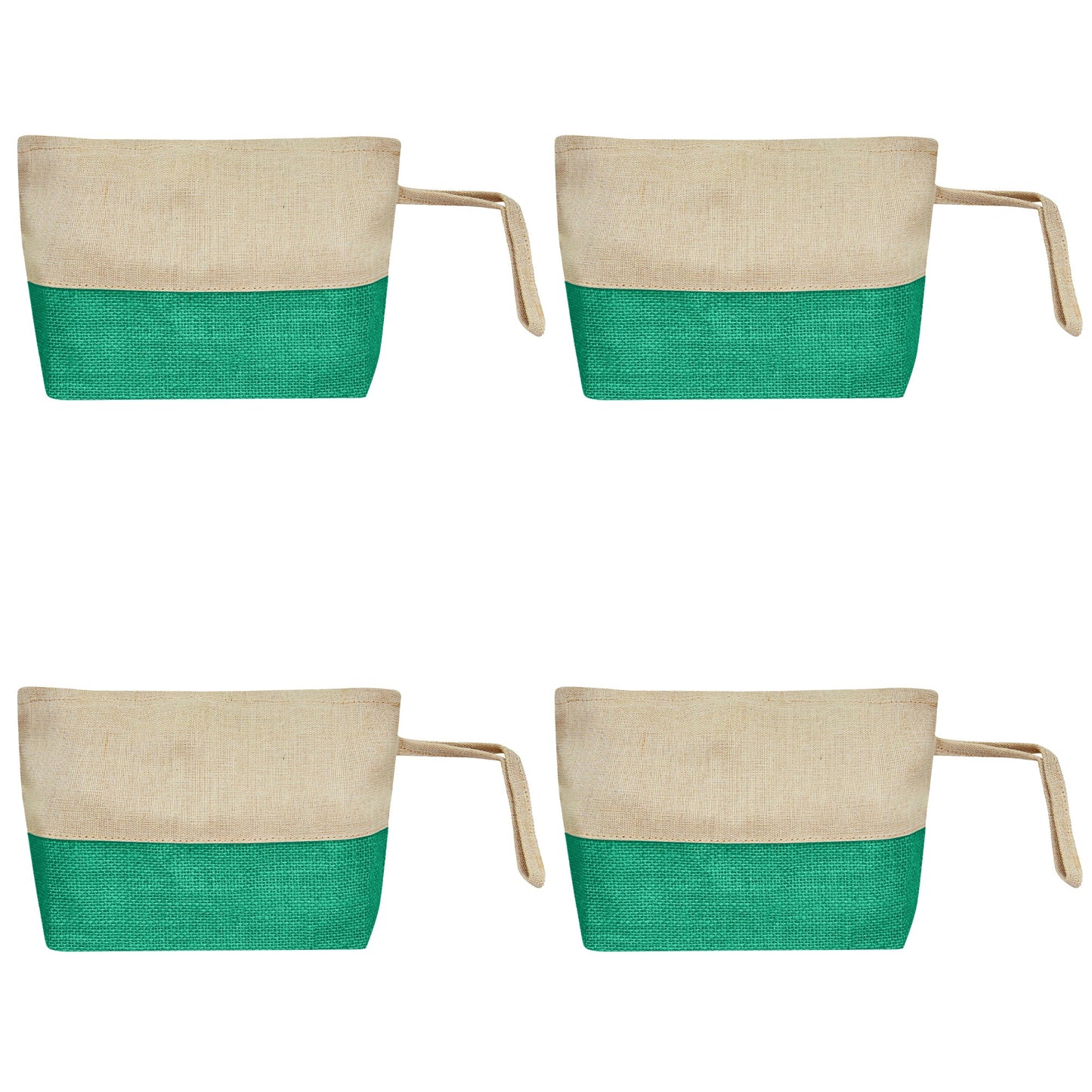 Juco Zipper Pouches – Durable Makeup, Toiletry & Travel Organizers for Everyday Use & DIY Crafts (Packs of 4)