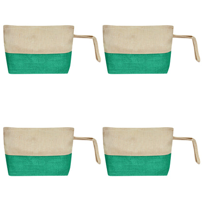 Juco Zipper Pouches – Durable Makeup, Toiletry & Travel Organizers for Everyday Use & DIY Crafts (Packs of 4)