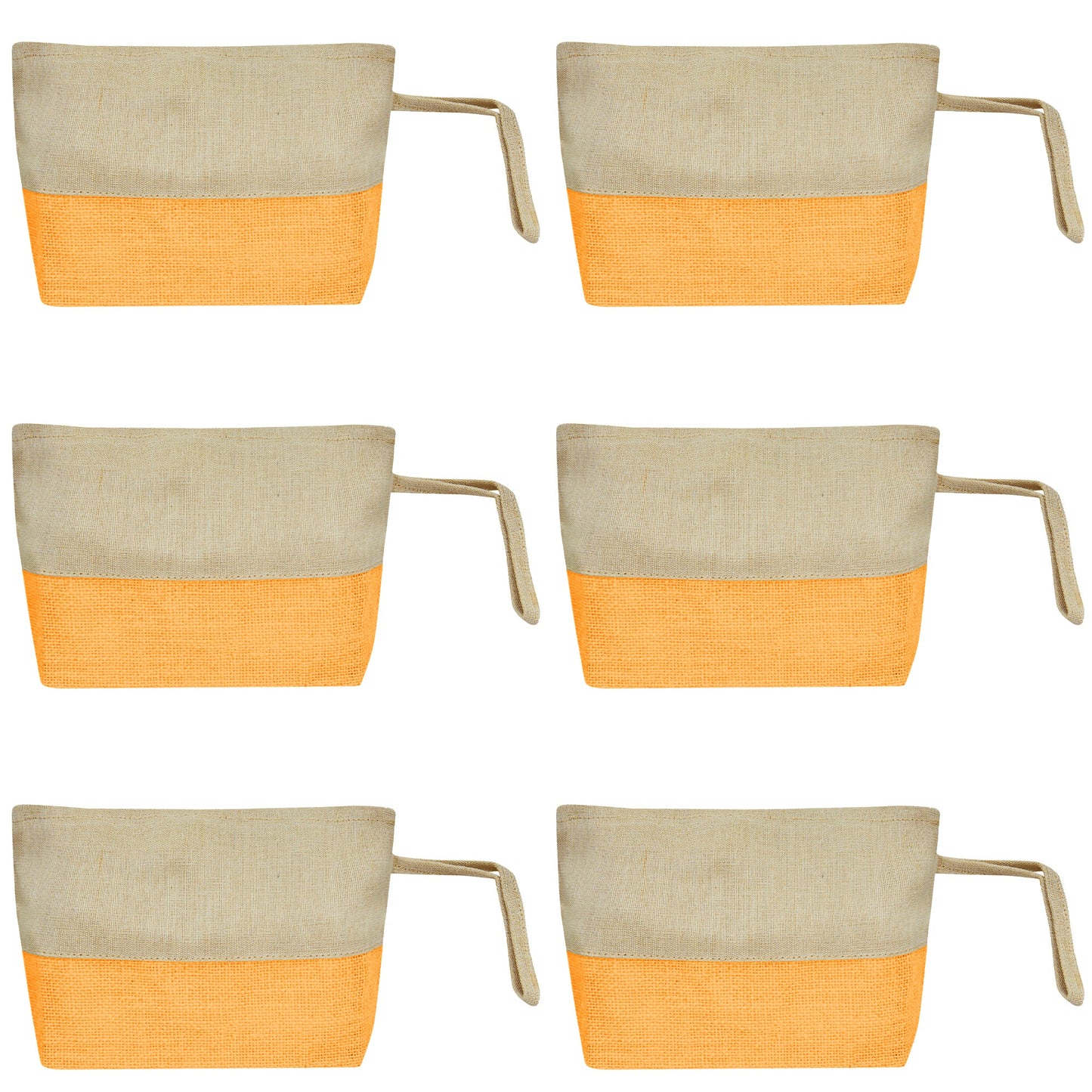 Juco Zipper Pouches – Durable Makeup, Toiletry & Travel Organizers for Everyday Use & DIY Crafts (6 Pcs)