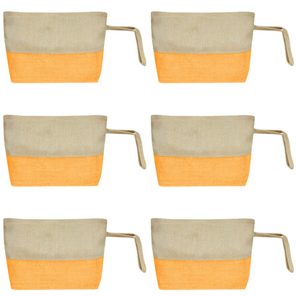 Juco Zipper Pouches – Durable Makeup, Toiletry & Travel Organizers for Everyday Use & DIY Crafts (6 Pcs)