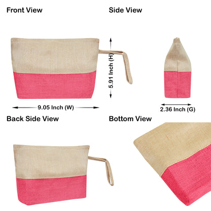 Juco Zipper Pouches – Durable Makeup, Toiletry & Travel Organizers for Everyday Use & DIY Crafts (6 Pcs)