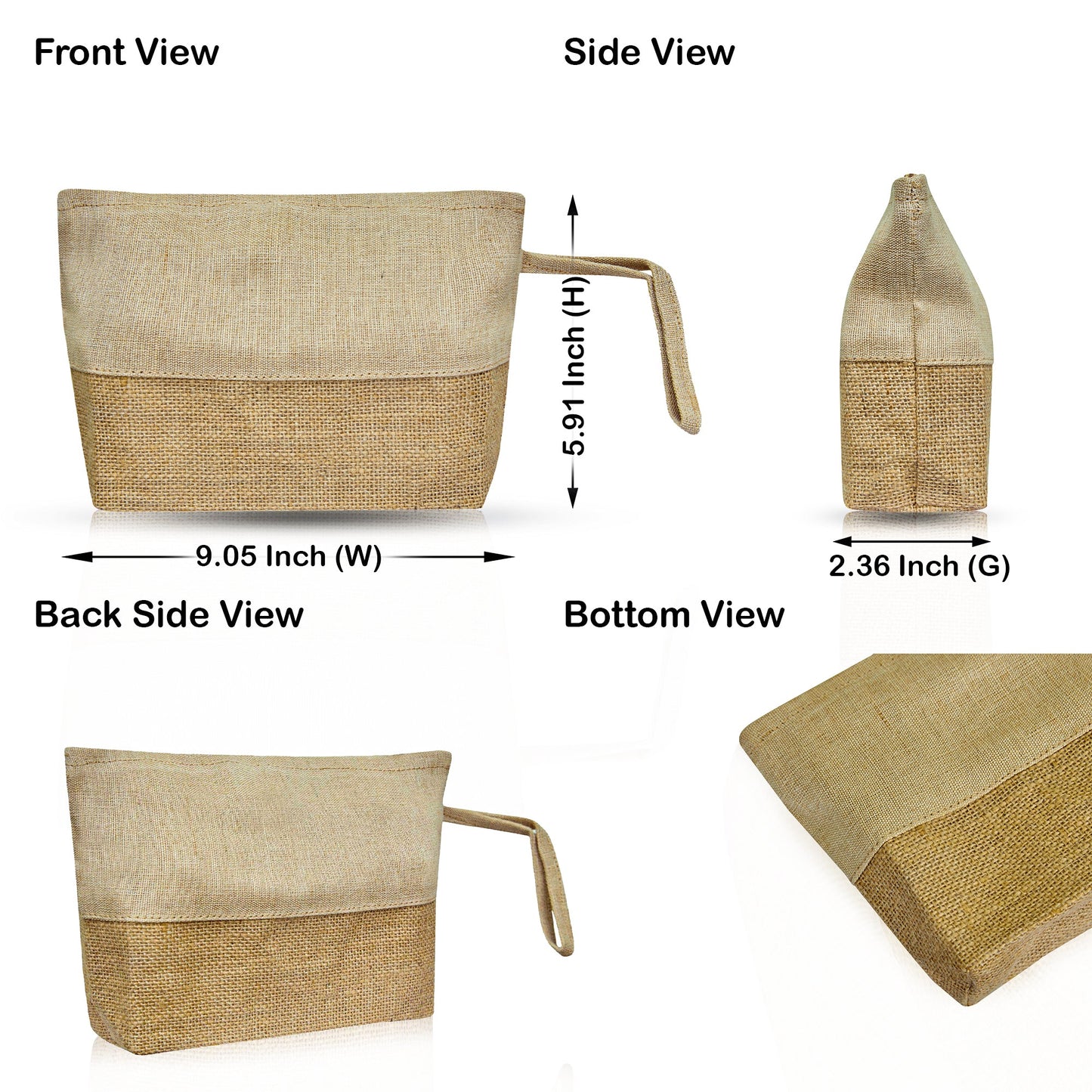 Modern Premium  Jute Cosmetic Travel Organizer Pouch for Women Wholesale Supply
