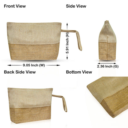 Modern Premium  Jute Cosmetic Travel Organizer Pouch for Women Wholesale Supply