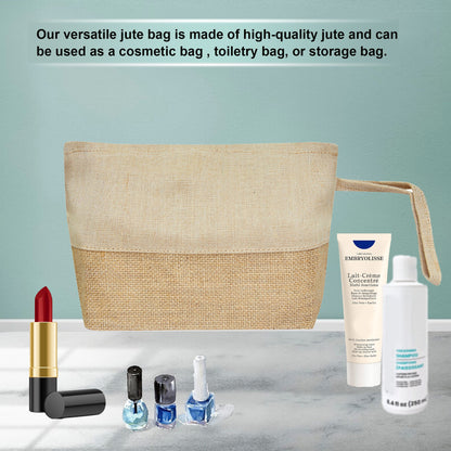 Modern Premium  Jute Cosmetic Travel Organizer Pouch for Women Wholesale Supply