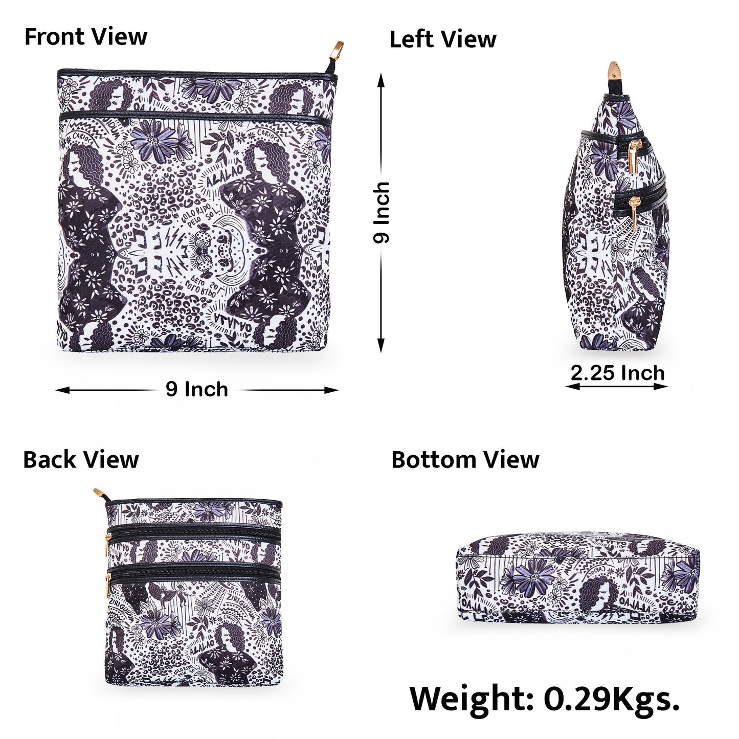 Monochrome Crossbody Bag with Leather Details for Ladies – Timeless Style