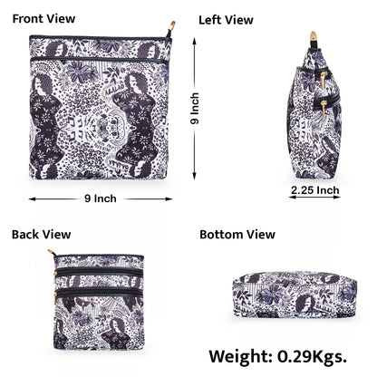 Monochrome Crossbody Bag with Leather Details for Ladies – Timeless Style