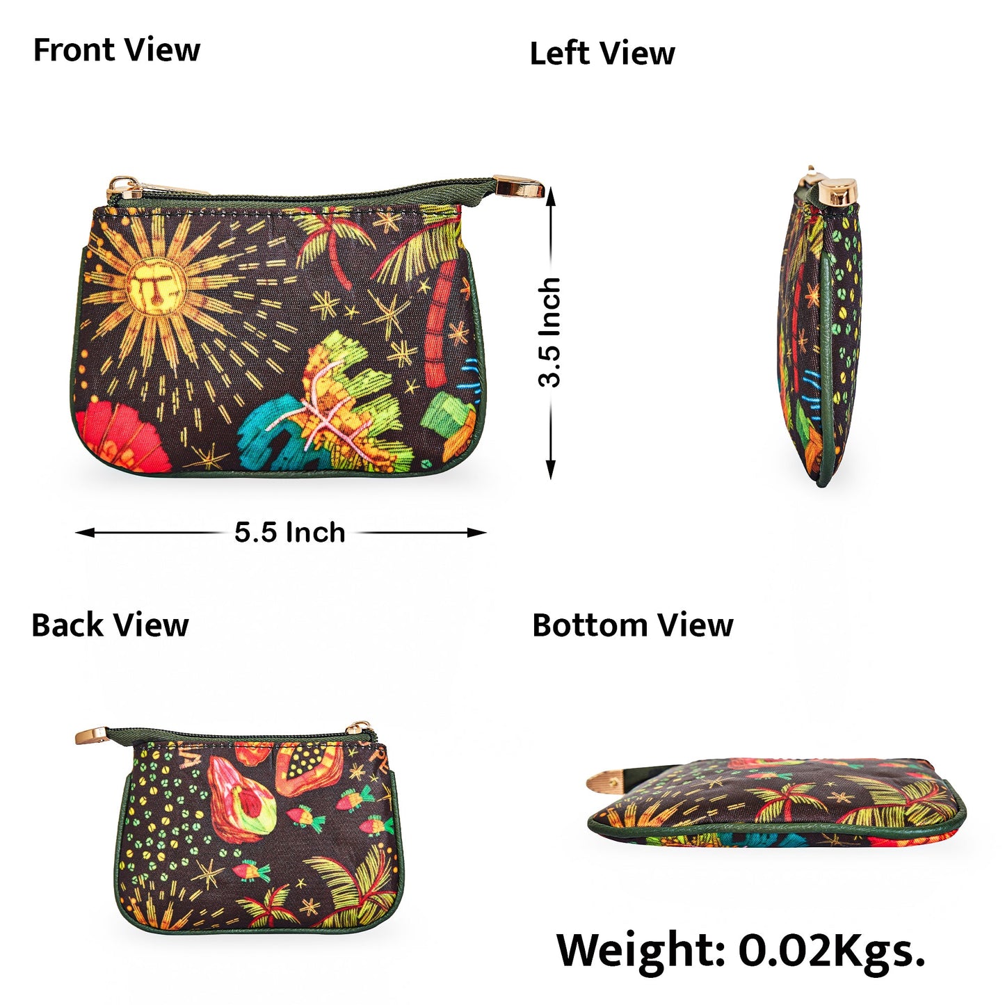 Travel Coin Pouch for Women’s Essentials with Leather Detailing