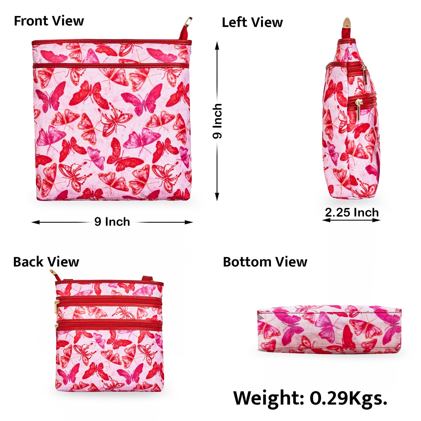 Women Butterfly Crossbody Bag - Fabric with Leather Trim For Wholesale