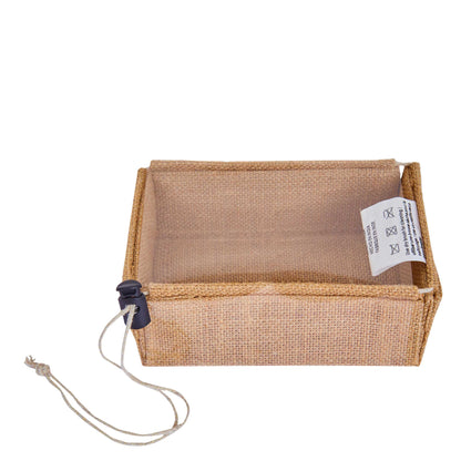 Jute Burlap Gift Bags with Drawstring & PVC Window, Reusable Weddings, Bridesmaid Gifts, Party Favors, Storage (Pack of 12)