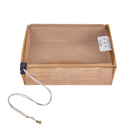 Juco Burlap Gift Boxes with Drawstring & PVC Window – Ideal for Weddings, Bridesmaid, Gifts (Packs of 12)