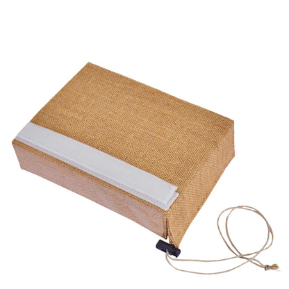 Juco Burlap Gift Boxes with Drawstring & PVC Window – Ideal for Weddings, Bridesmaid, Gifts (Packs of 12)