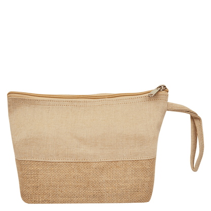 Multipurpose Eco  Burlap Wristlet Zipper Pouch for Women Wholesale Supply