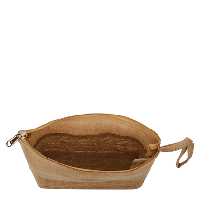 Multipurpose Eco  Burlap Wristlet Zipper Pouch for Women Wholesale Supply