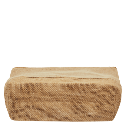 Multipurpose Eco  Burlap Wristlet Zipper Pouch for Women Wholesale Supply