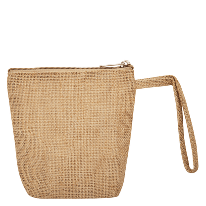 Natural Jute Makeup Bags – Women’s Travel Toiletry & Coin Pouches, Customizable Burlap Pouches (Set of 16)