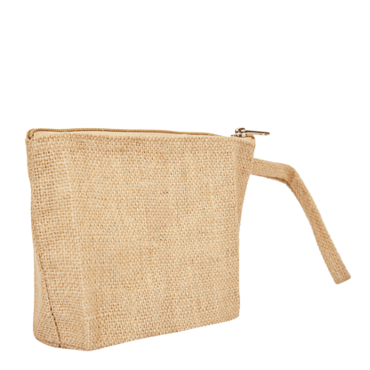 Natural Jute Makeup Bags – Women’s Travel Toiletry & Coin Pouches, Customizable Burlap Pouches (Set of 16)