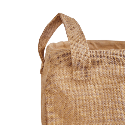 Folding Jute Storage Hampers – Laundry Storage Basket with Handles for Living Room – Blankets, Storing Toys, Books (Set of 8)