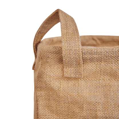 Jute Storage Bins | Burlap Basket for Dirty Clothes, Toys, Blankets  | Ideal for Bedroom & Nursery | Natural Jute | Pack of 8.