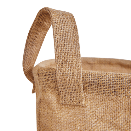 Collapsible Jute Burlap Storage Bins – Handles for Toys, Clothes & Cabinet Organization (Packs of 8)