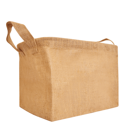 Natural Burlap Jute Storage Baskets with Handles – Collapsible Freestanding Hampers for Clothes & Toys (Set of 8)