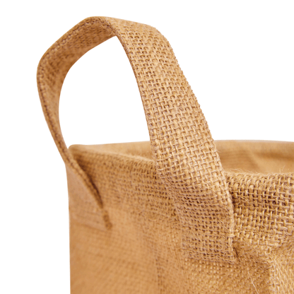 Natural Burlap Jute Storage Baskets with Handles – Collapsible Freestanding Hampers for Clothes & Toys (Set of 8)