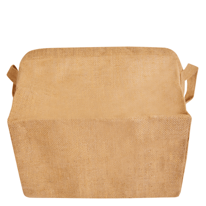 Natural Burlap Jute Storage Baskets with Handles – Collapsible Freestanding Hampers for Clothes & Toys (Set of 8)