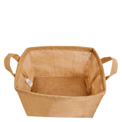 Rectangular Jute Basket with Handles – Multipurpose Storage for Shoes, Books, Toys & Home Organization (Set of 8)