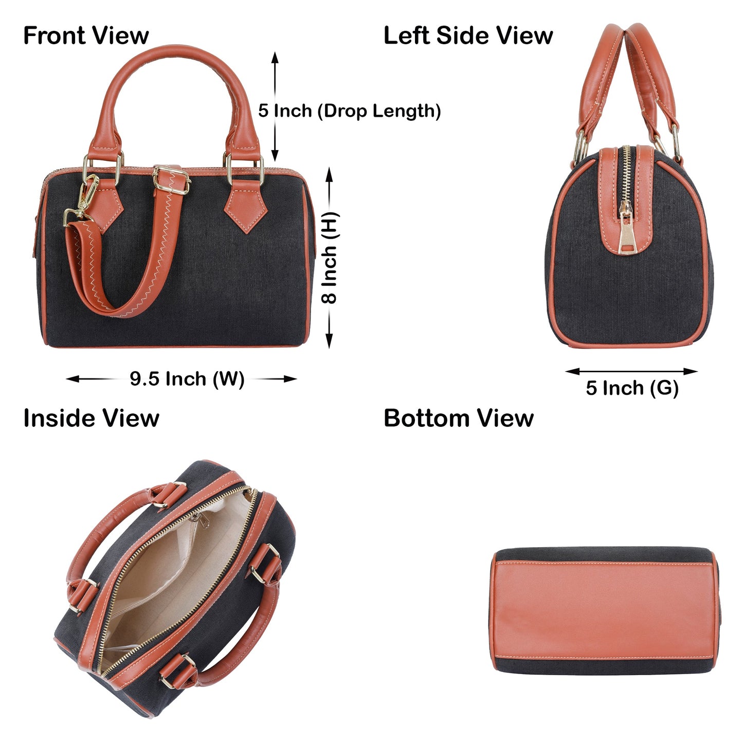 Wholesale Black Canvas Crossbody Tote with Vegan Trim in Daily Use