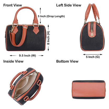 Wholesale Black Canvas Crossbody Tote with Vegan Trim in Daily Use