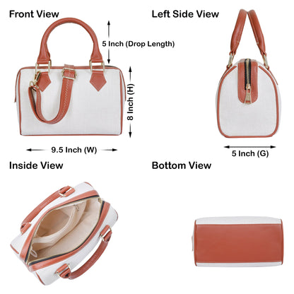 Wholesale Off White Canvas Crossbody Tote Handbag Vegan Trim in Gift