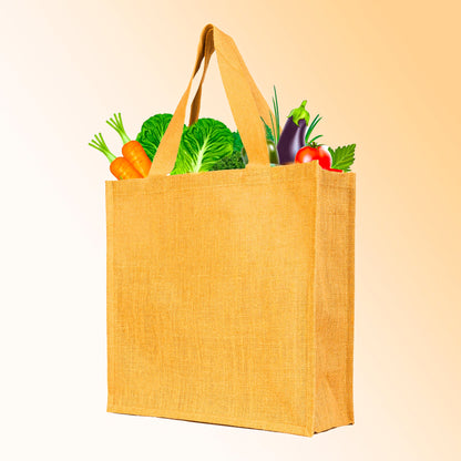 Wholesale Jute Tote Bags with Flat Handles – Reusable Burlap Bags for Women, Weddings & Shopping (Packs of 8)