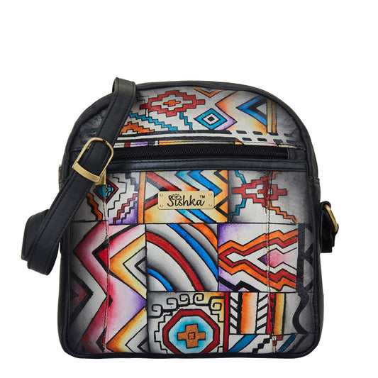 Handpainted Artistic Crossbody Bag - Unique and to the point