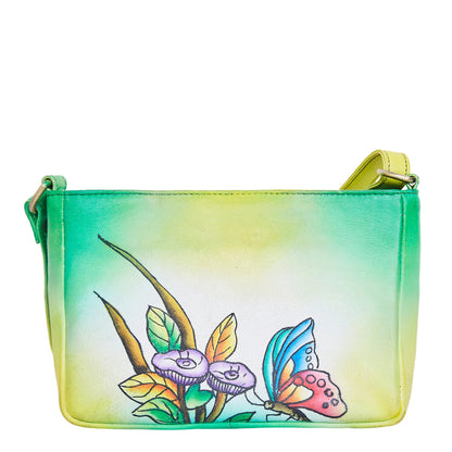 Hand-Painted Cat Art Crossbody Bag