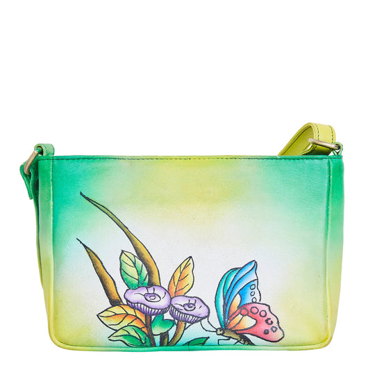 Hand-Painted Cat Art Crossbody Bag