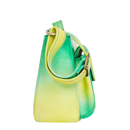 Hand-Painted Cat Art Crossbody Bag