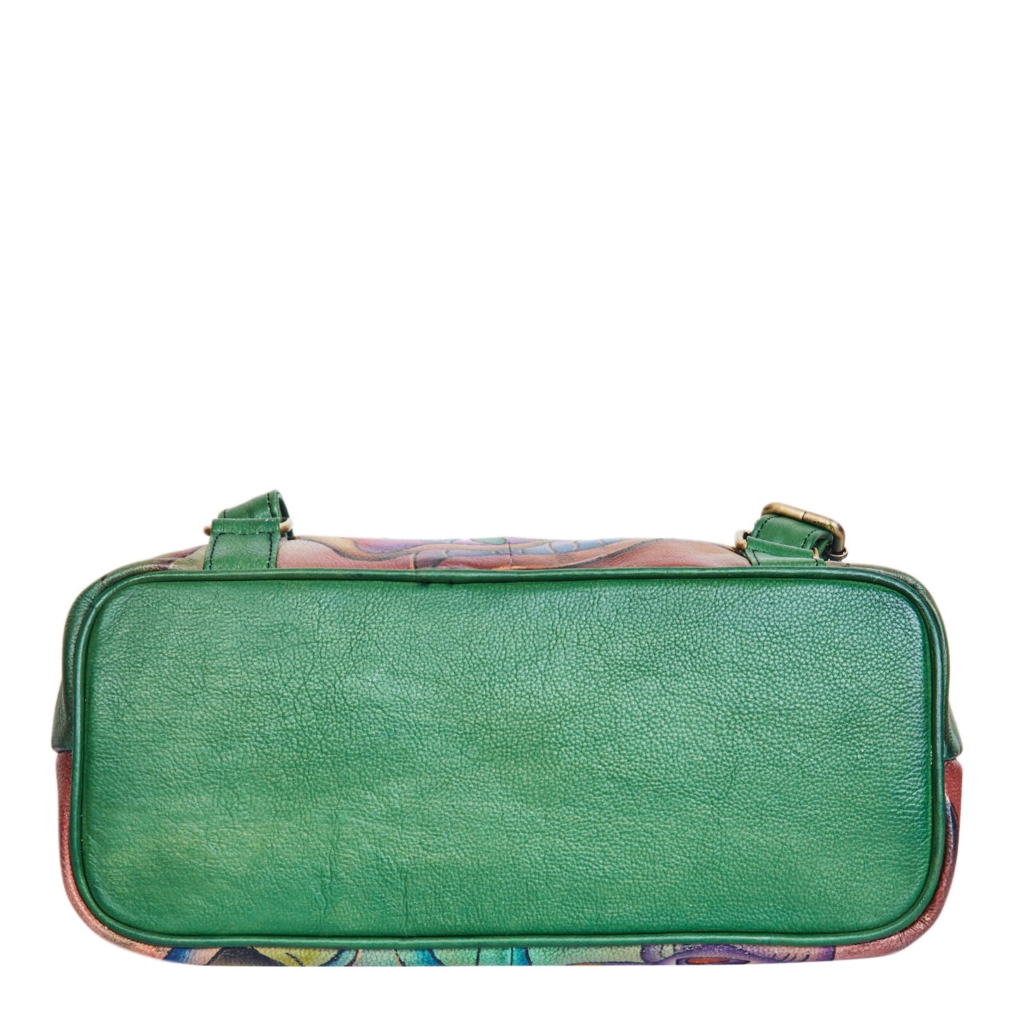 Colorful Floral Hand-Painted Backpack with Drawstring and Flap Closing